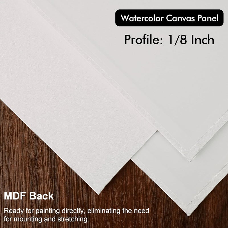 Phoenix Watercolor Canvas Boards for Painting - 5x7 Inch/6 Pack, 100% Cotton Water Color Small Canvas Panels, 8 Oz. / 260g White Blank Medium Texture Flat Canvases for Water Based Paints - Image 4